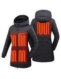 Heated Long Down Jacket 7.4V For Women - Black